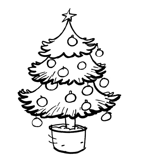 coloriage sapin de noel avec de jolies boules
